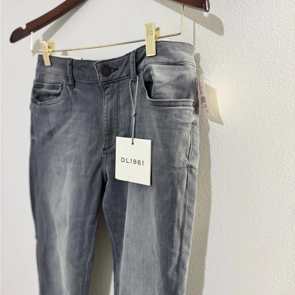 DL1961 Emma Low Rise Instasculpt Skinny Jeans Gray Charcoal Denim Pants - Picture 2 of 11